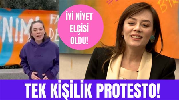 Demet Evgar BM İyi Niyet Elçisi İlan Edildi! Evgar’dan Tek Kişilik Kadın Hakları Protestosu!